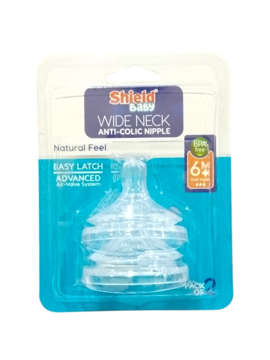 Picture of Shield Wide Neck Nipple Anti Colic 6M+